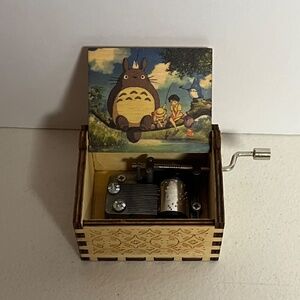 Totoro Hand Crank Wooden Music Box Studio Ghibli Anime Musical Music